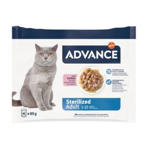 ADVANCE CAT WET ADULT STERILIZED TURKEY 4x85G